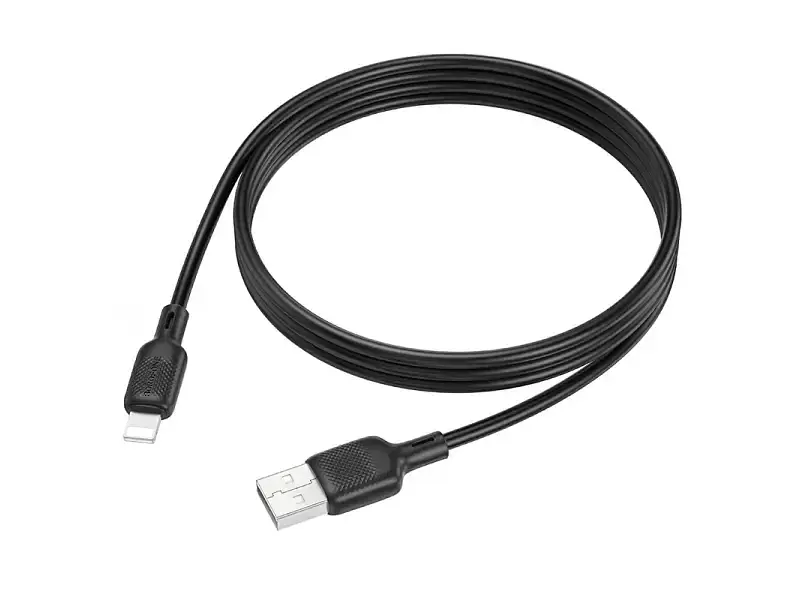 Кабель Borofone BX113 Lenny USB Type-A to Lightning 1m Black (6941991115394) - фото 2
