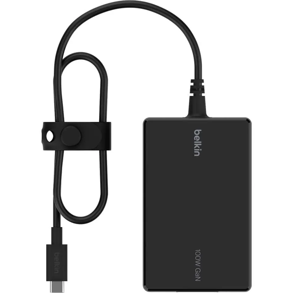Зарядний пристрій BELKIN 100Вт USB-С GAN PD PPS, кабель USB-C 2м, чорний OEM (INC016VFBK) - фото 2