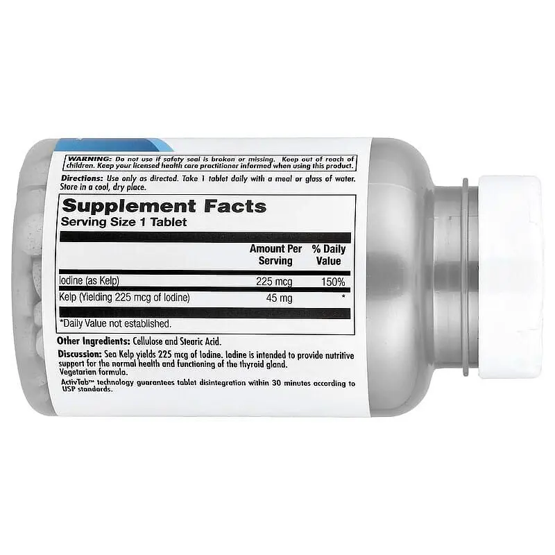 Амінокислота KAL Kelp Iodine 225 mcg, 250 таблеток vit0004007 - фото 2