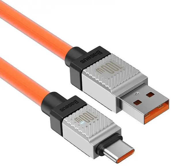 Кабель Baseus CoolPlay Series Fast Charging Cable USB to Type-C 100W 1m CAKW000607 Orange - фото 4
