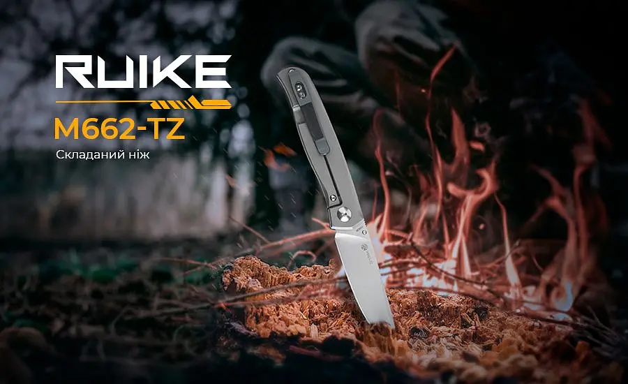 Ніж складаний кишеньковий Ruike M662-TZ, (7.4 см) steel 154СМ / TC4 (титан) + G10 чорний - фото 6
