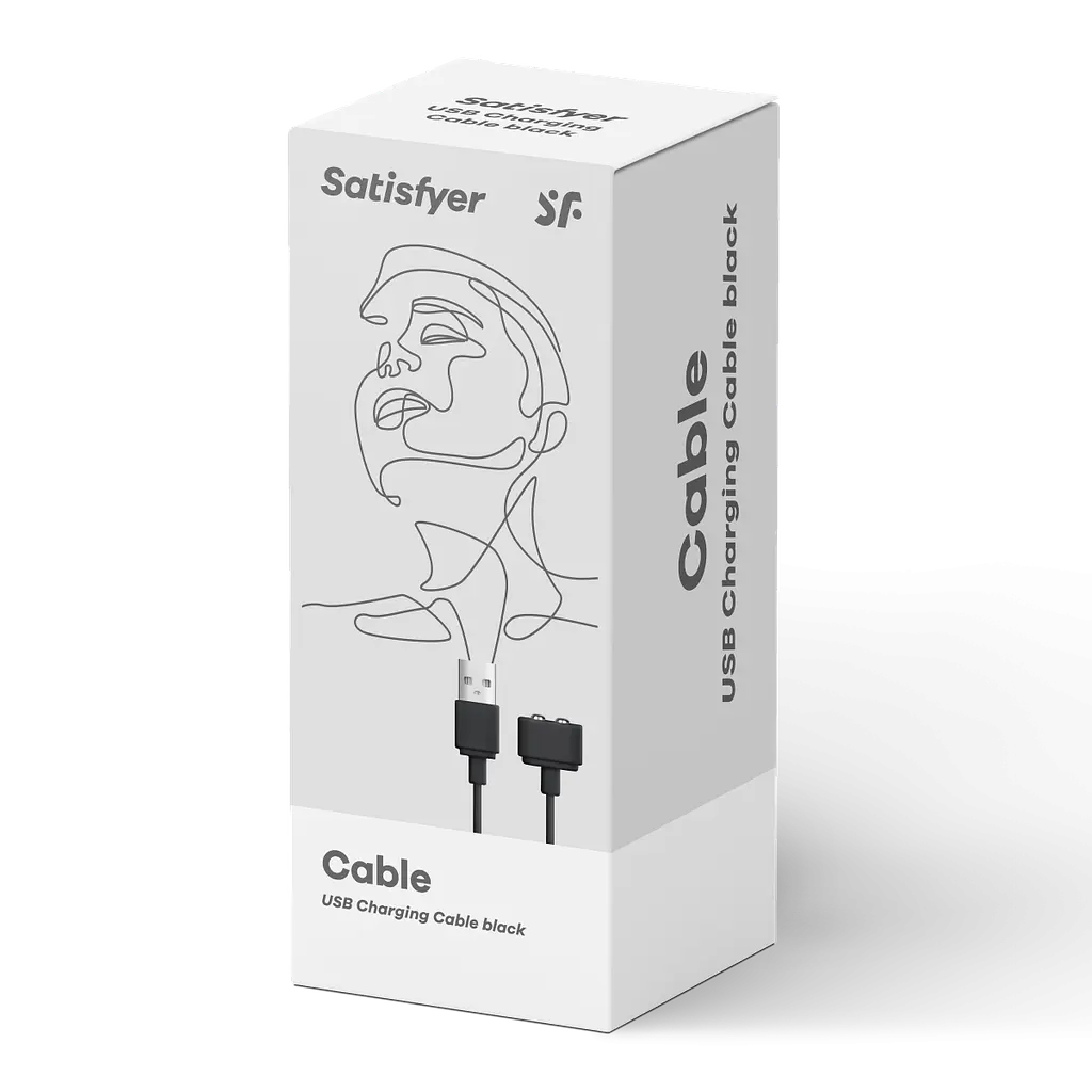 Satisfyer USB Charging Cable – магнітний USB кабель для зарядки іграшок (чорний) - фото 3