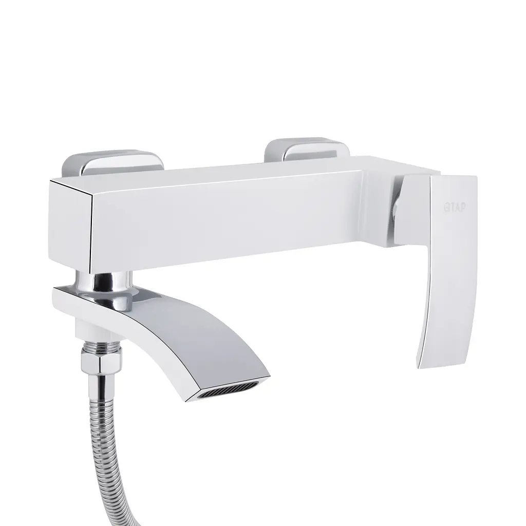 Змішувач для ванни Qtap Swan Cascada з поворотним виливом (з душовим гарнітуром) QTSWA260CRW45569 Chrome/White - фото 4
