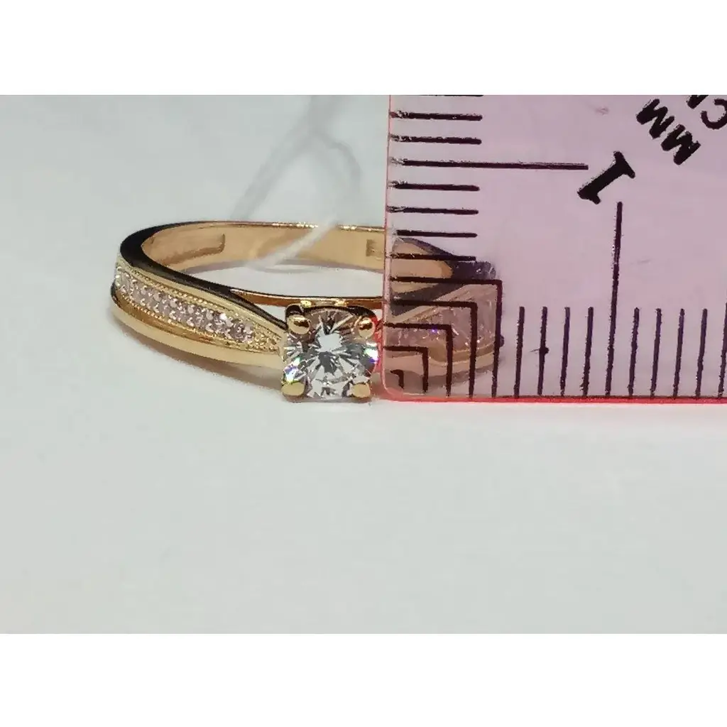 Золоте кільце Столична Ювелірна Фабрика з фіанітами. 140615 15,5 - фото 4