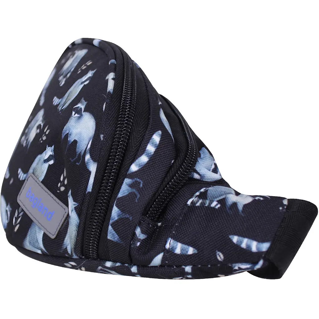 Сумка-бананка Bagland Bella 2 л сублімація 982 чорна з принтом (00202664) - фото 2