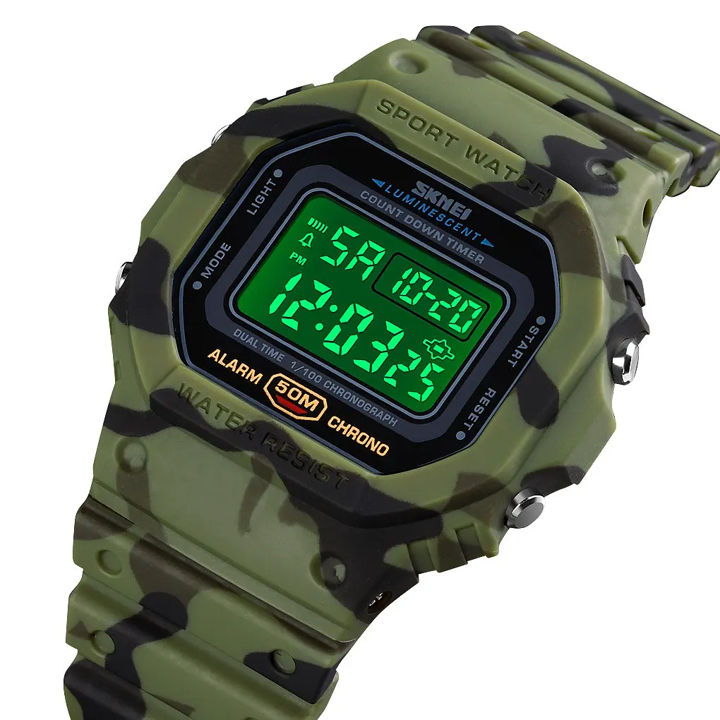 Наручний годинник чоловічий Skmei 1628 Army Green Camo, 1628CMGN (12266) - фото 4