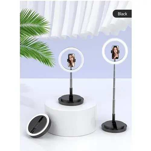 Тримач з кільцевим освітленням Usams US-ZB120 Stretchable foldable holder 168 cm рожевий - фото 2