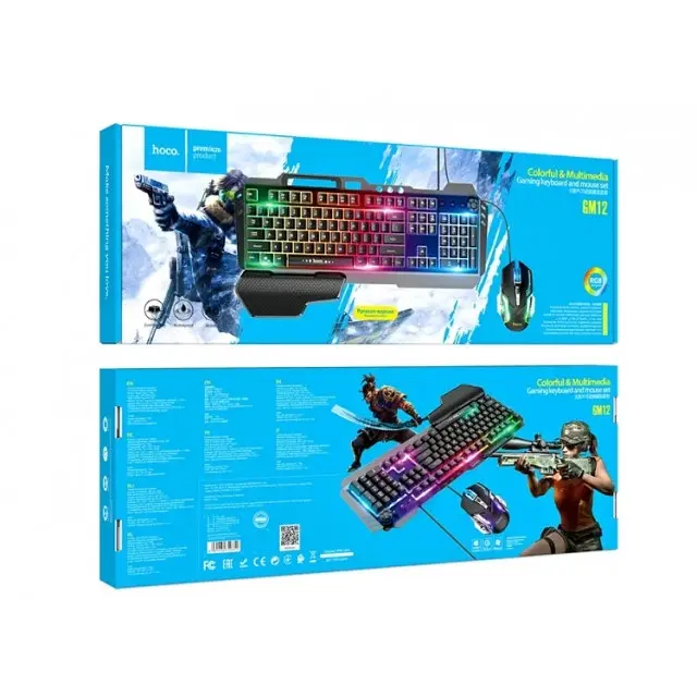 Клавиатура и мышь Hoco GM12 Light and shadow RGB gaming - фото 4