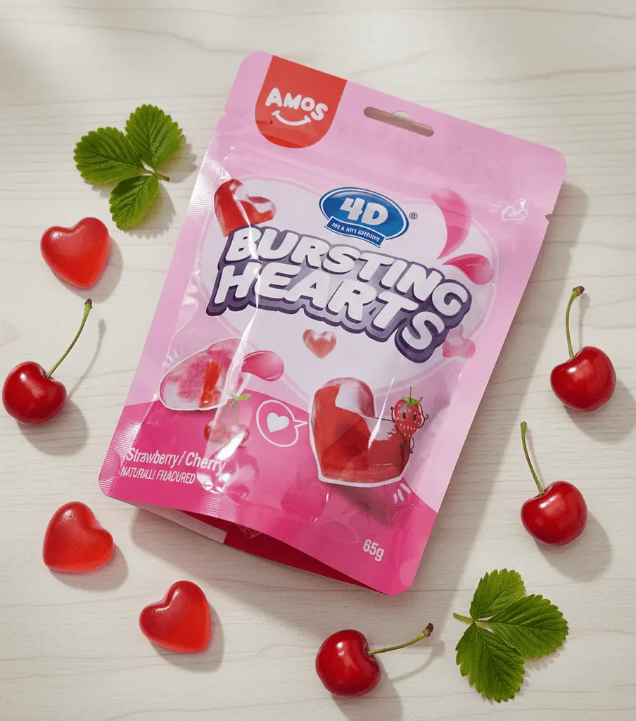 Желейні цукерки Amos 4D Bursting Hearts 65г - фото 3
