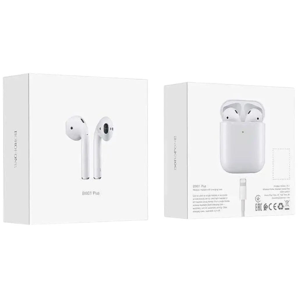 Наушники Borofone BW01 Plus Bluetooth TWS белый - фото 4