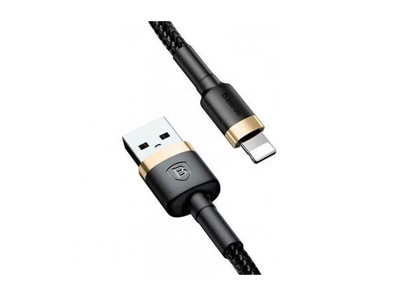 Кабель BASEUS Cafule Cable USB For Lightning 1.5A 2m Gold+Black (CALKLF-CV1) - фото 3