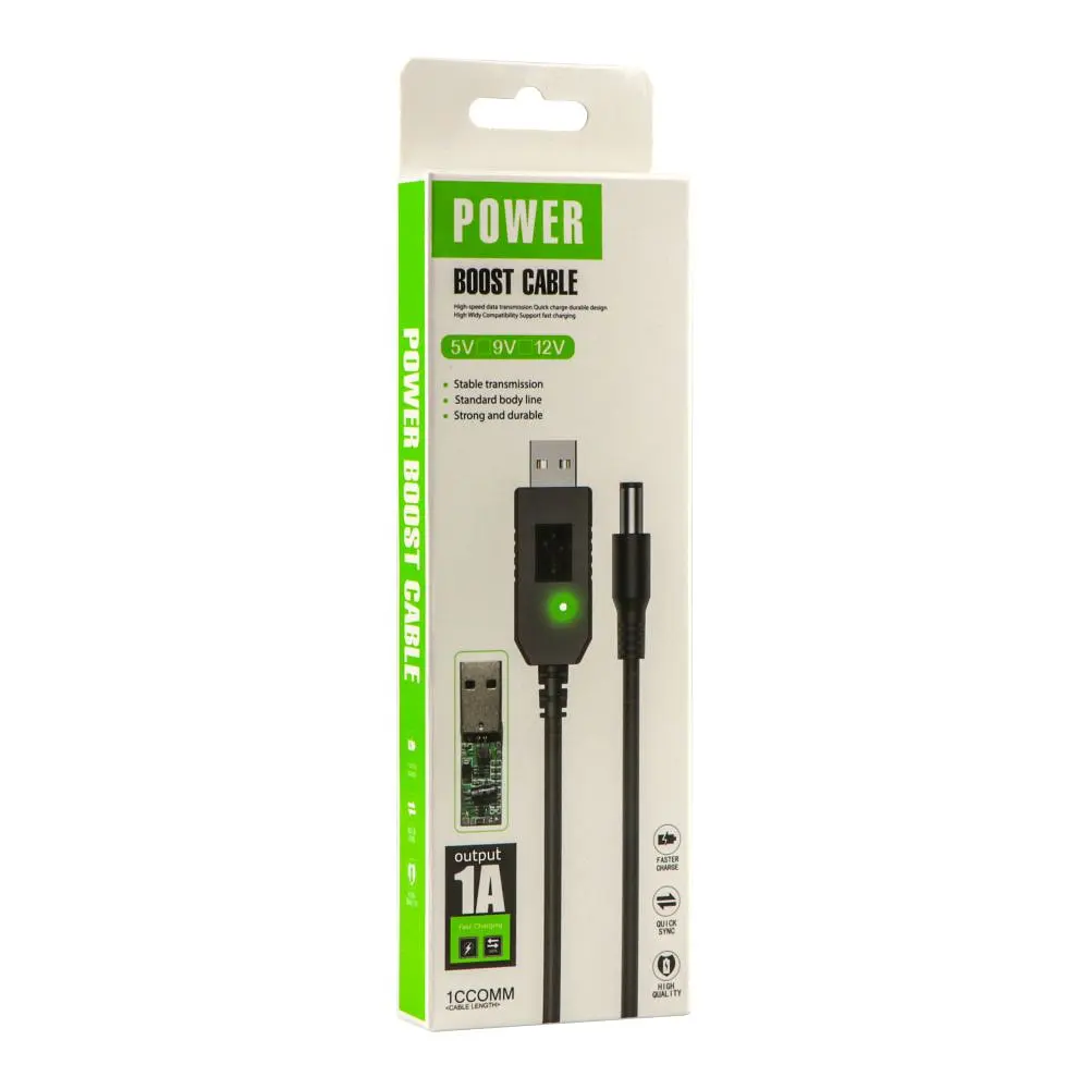Кабель для роутера Wuw USB to DC LDO-888 с 5v на 12v 1A 5.5х2.1 mm Black (34845_3343817) - фото 2