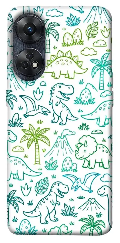 TPU чохол Demsky Dino pattern для Oppo Reno 8 T 4G