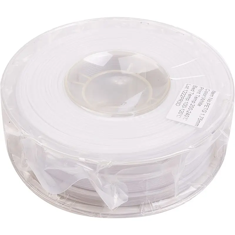 PETG-пластик PowerPlant Filament для 3D-принтера 1.75 мм 1 кг, білий (PT812929)