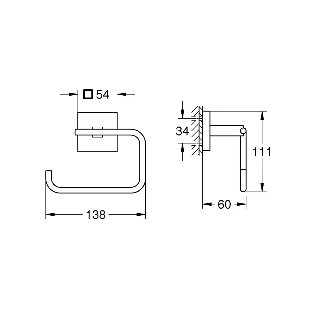 Тримач туалетного паперу Grohe QuickFix Start Cube 409782430 Чорний матовий - фото 2