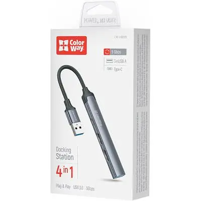 Концентратор ColorWay USB-A 4-в-1 USB2.0х3/USB3.0 (CW-HUB05) - фото 10