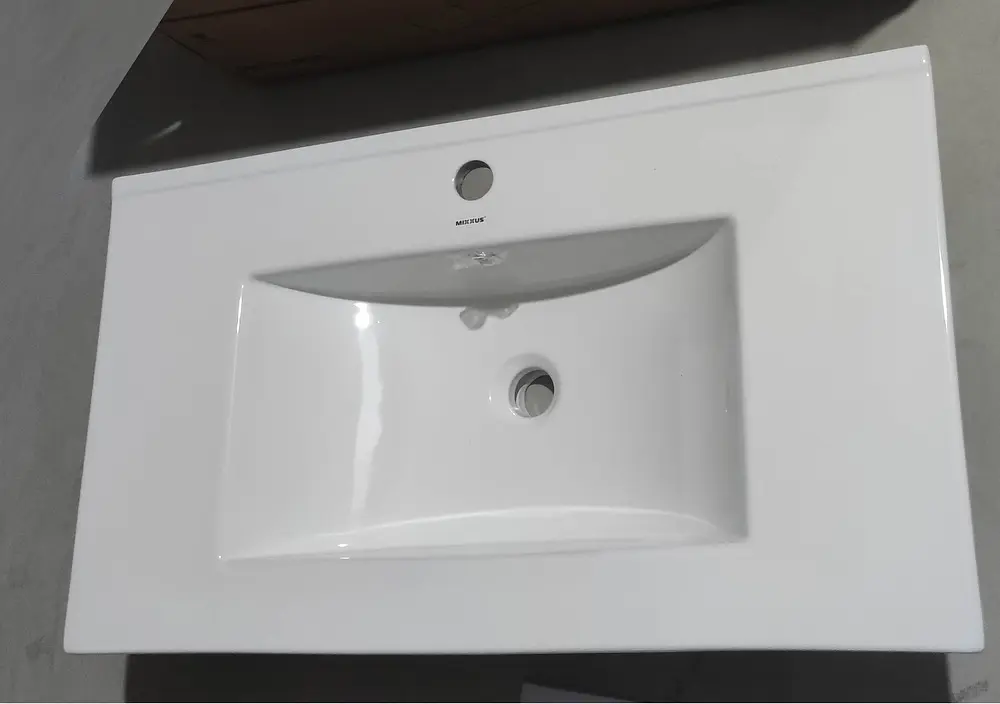 Умивальник меблевий Mixxus Premium Cubic-1503 810x460x170 мм з отвором під змішувач і переливом MP6497, Білий - фото 3