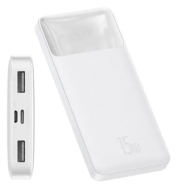 Портативная батарея Power bank Baseus Bipow Digital Display 10000mAh 15W PPDML-I02 (White) - фото 6