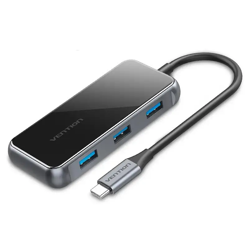 Концентратор Vention 5 в 1 Type-C-HDMI-USB-PD 3USB 3.0 4K 60Hz 87W 0.15m Чорний (TFBHB)