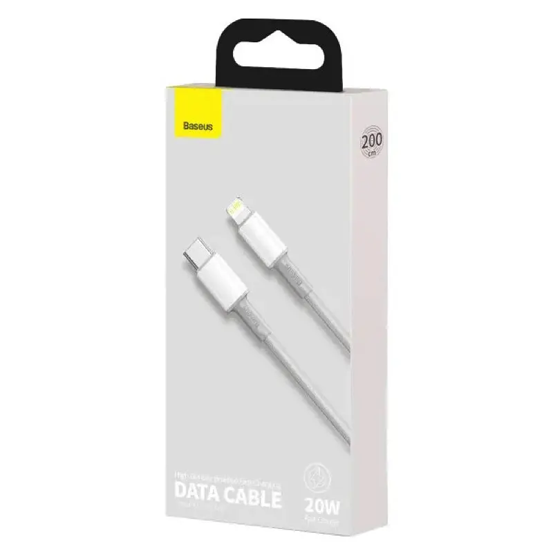 Кабель Baseus High Density Braided Fast Charging Data Cable Type-C to iP PD 20W 2m Білий - фото 2