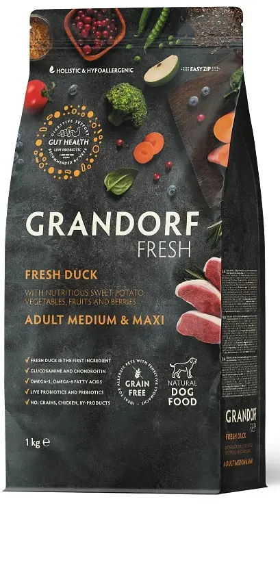Сухий корм Grandorf FRESH DUCK & SWEET POTATO ADULT DOG MEDIUM & MAXI 1 кг