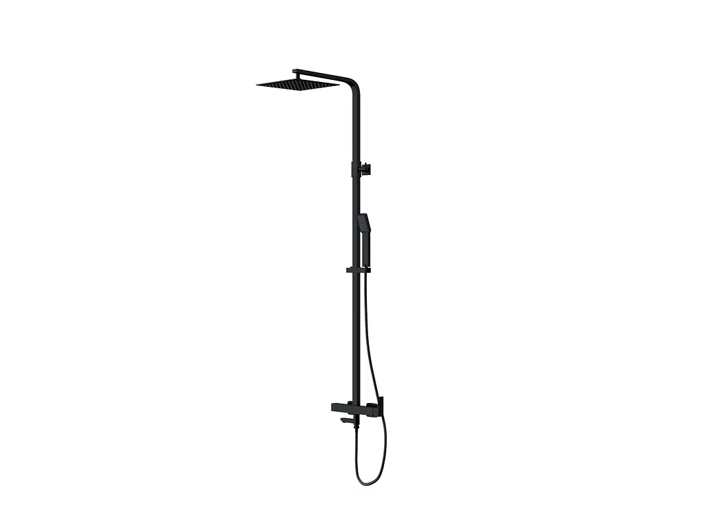 Душова система Corsan Ango black mat з виливом CMN030MBL, Чорний матовий - фото 9