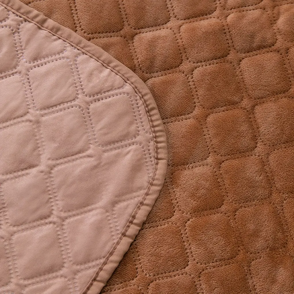 Покривало ТЕП Velour ромб круглий 240х180 см кавове (4-00516_22388) - фото 4