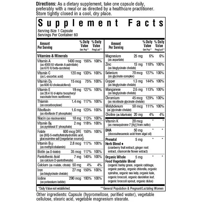 Комплекс для Неї Підтримка фертильності Bluebonnet Nutrition Intimate Essenitals For Her Fertility Support Multivitamins 60 вегетаріанських капсул - фото 3