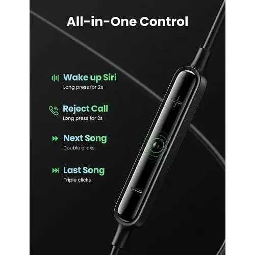Наушники проводные для iPhone - Ugreen EP103 In-Ear Earphones Lightning Connector (30631) черные 30631 - фото 6