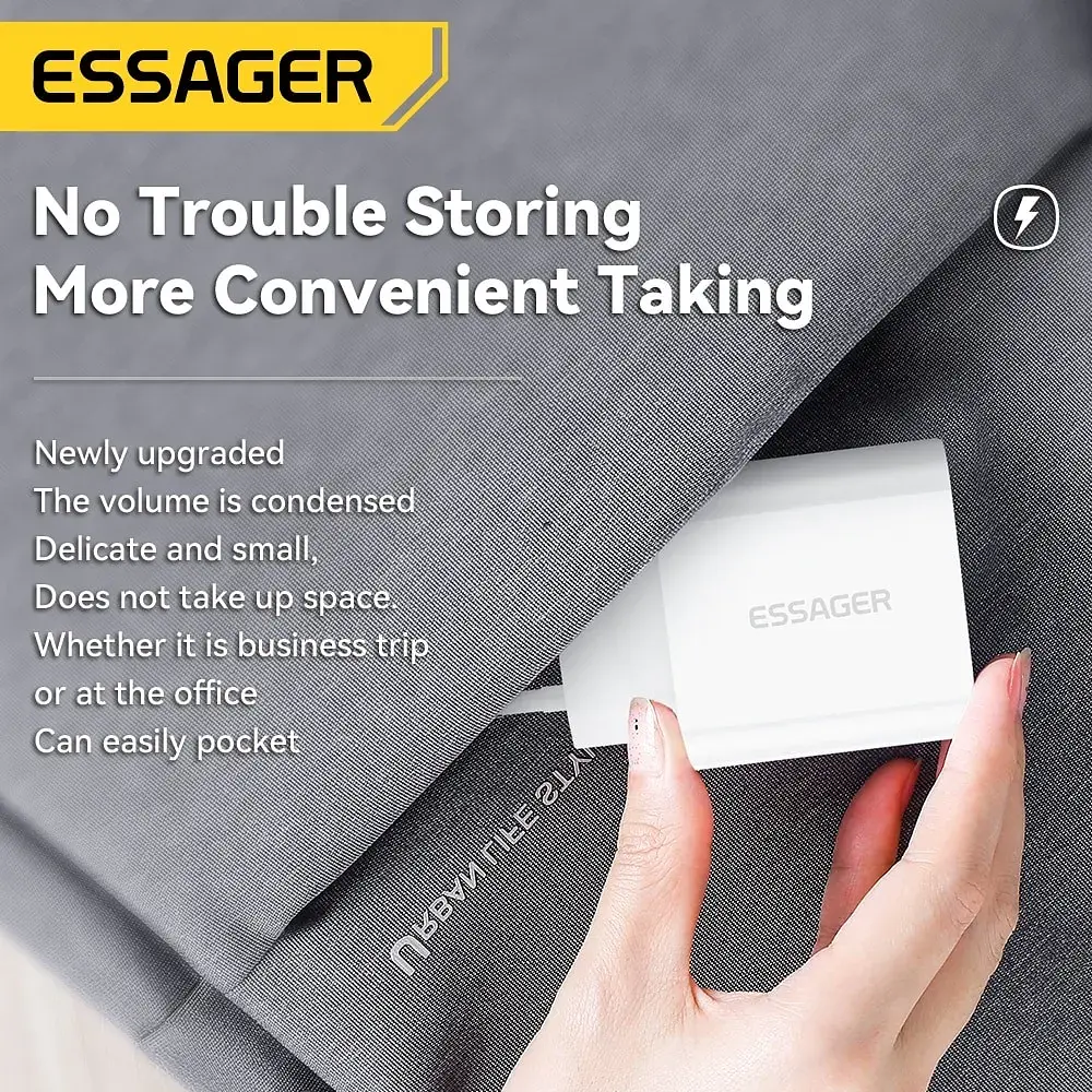 Зарядний пристрій Essager USB-C PD20W + cable USB-C to Lightning white (EFJB02-XBL02-T) - фото 4