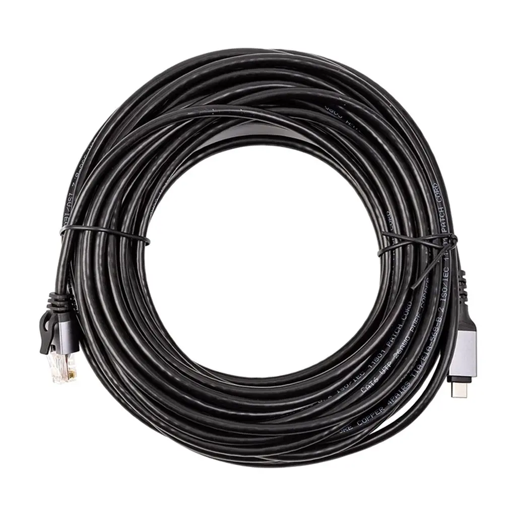 Кабель для передавання даних PowerPlant USB-C to RJ45 Ethernet 15.0m (CA914968) - фото 2