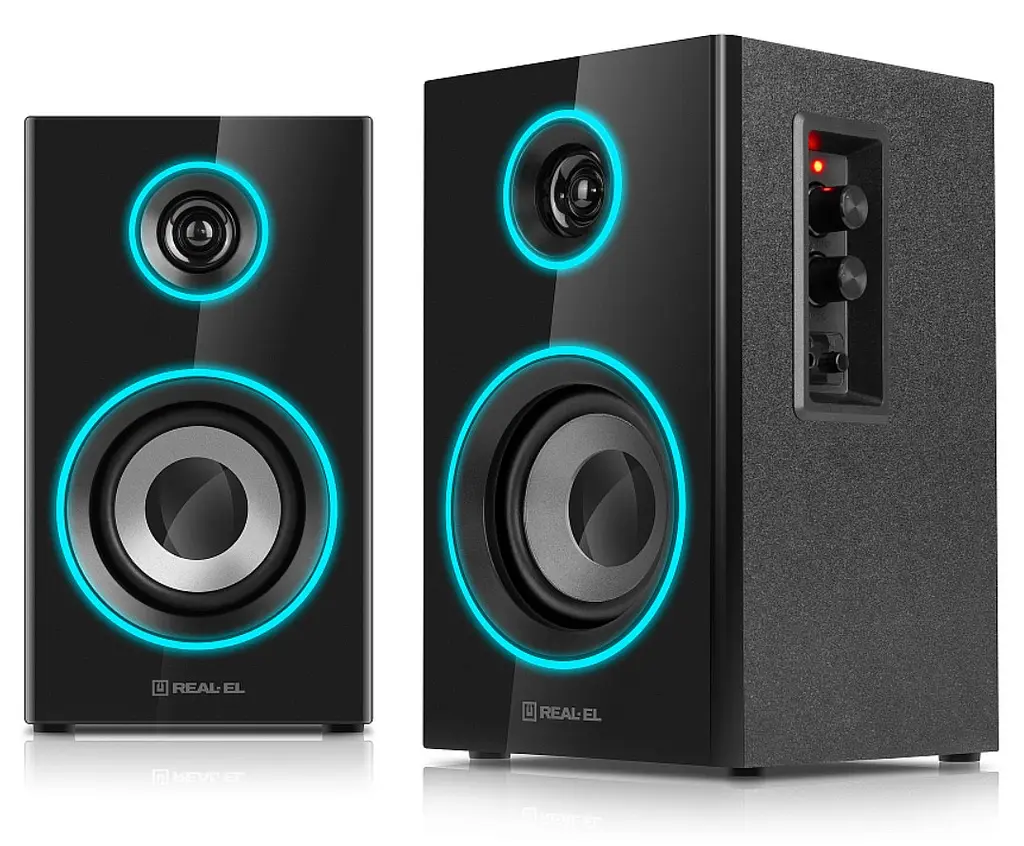 Компьютерные колонки 2.0 REAL-EL RS415 20Вт RGB Bluetooth Black - фото 2