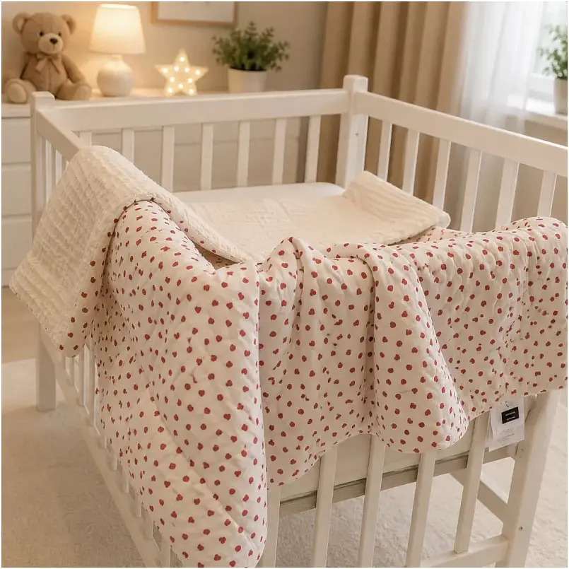 Плед дитячий MirSon Poplin Waffle Little hearts 90х110 см (2200013893561) - фото 4
