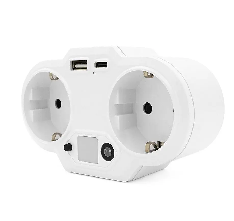 Розетка двойник с заземлением Voltronic HHT-609 White, ночник, USB+Type-C, 3.4А, зашита от перегрузки - фото 2
