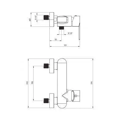 Змішувач для душової кабіни (душа) Deante Agawa BQG 040M - фото 2