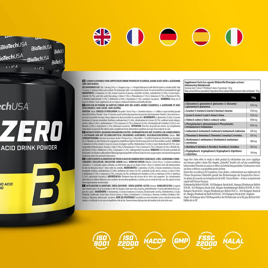 Аминокислоты BiotechUSA EAA Zero Лимон 350 г - фото 2