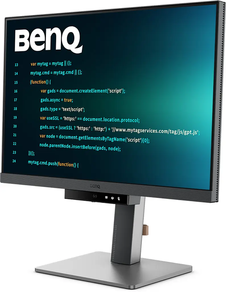 Монітор TFT 24.1 BenQ RD240Q, WQXGA, 16:10, USB-C, HDMI, DP, HAS, Pivot, колонки, темно-сірий - фото 3