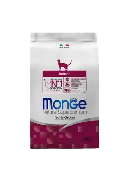 Сухий корм для котів Monge Indoor, курка, 400 г