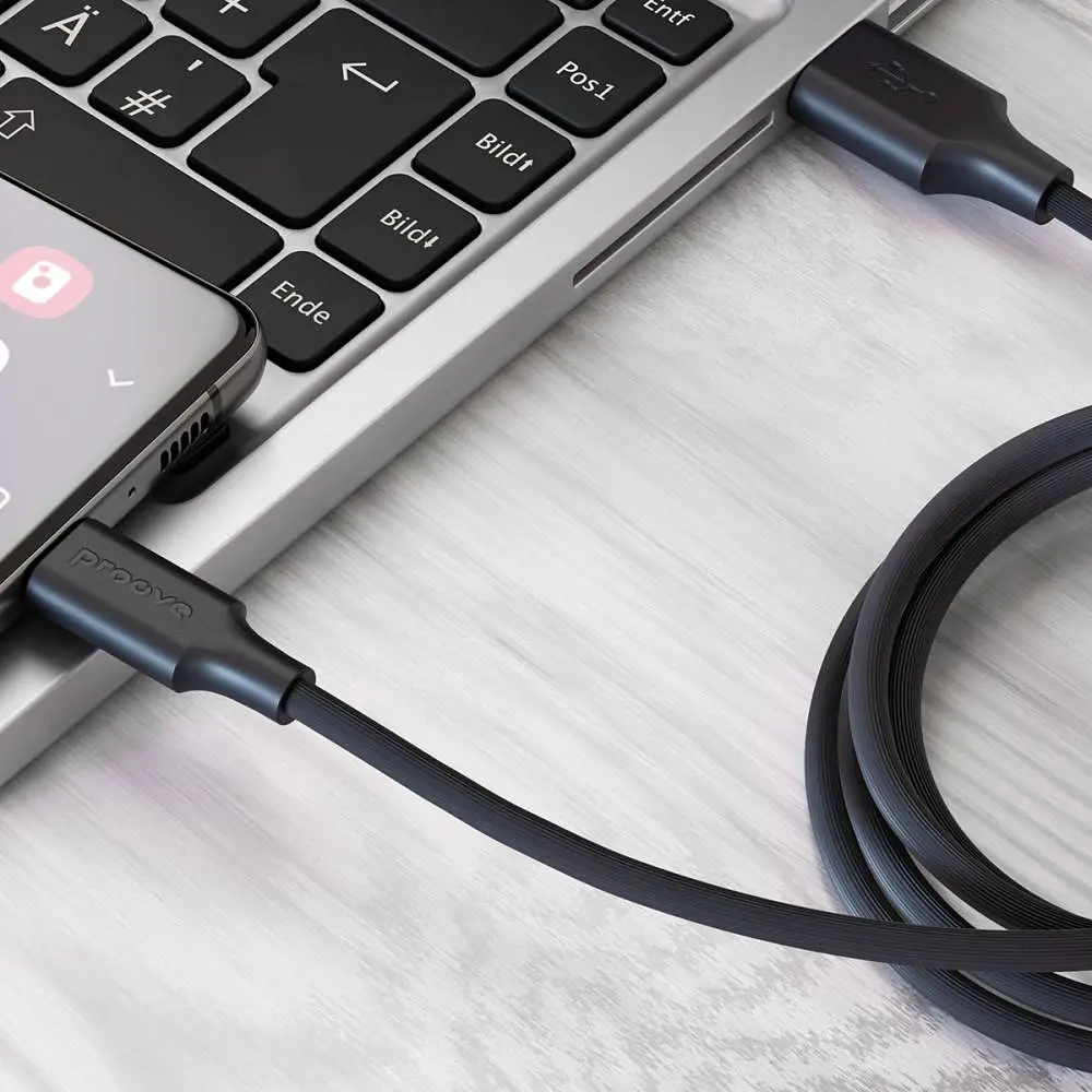 Кабель Proove Striped Silicone USB to Type-C (1m) black (CCSS60001201) - фото 3
