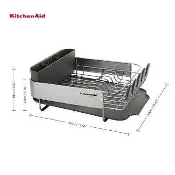 Підставка для сушки посуду KitchenAid Sinkware, 41 x 33 x 17 см, сірий (KEG895BXCGA) - фото 3