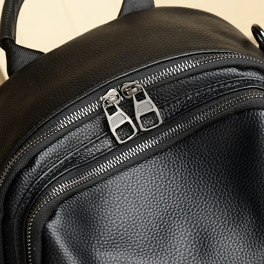 Стильний жіночий шкіряний рюкзак чорний міський 51124 Tiding Bag - фото 8