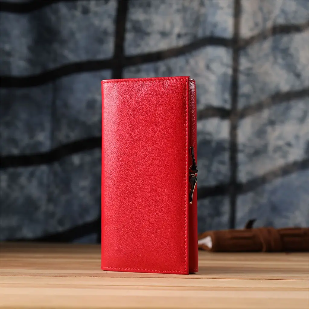 Красивий гаманець для жінок з монетницею із натуральної шкіри ST Leather 23105 червоний - фото 10