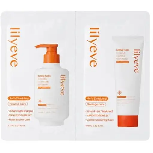 Комплекс проти випадіння та для об'єму волосся Lilyeve GROW: TURN EXOSOME Shampoo & Treatment Dual Sachet