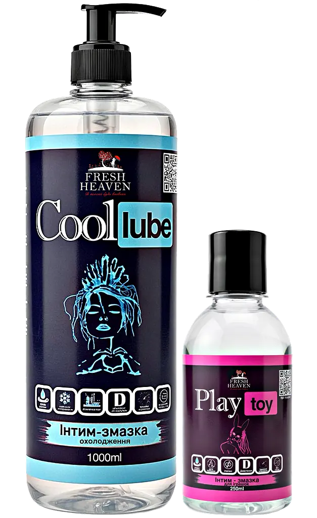 Iнтим-змазка Fresh Heaven oхолоджуюча Cool Lube 1000ml та для іграшок Play Toy 250ml