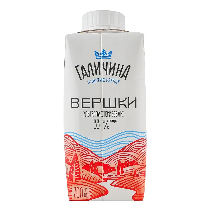 Сливки Галичина 33% ультрапастеризованные 200 г - фото 2