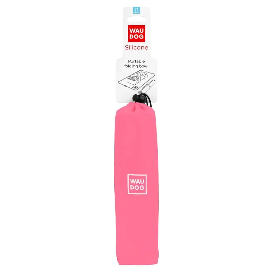 Складна миска Waudog Silicone, 38,5х23х5 см, рожевий (50807) - фото 4