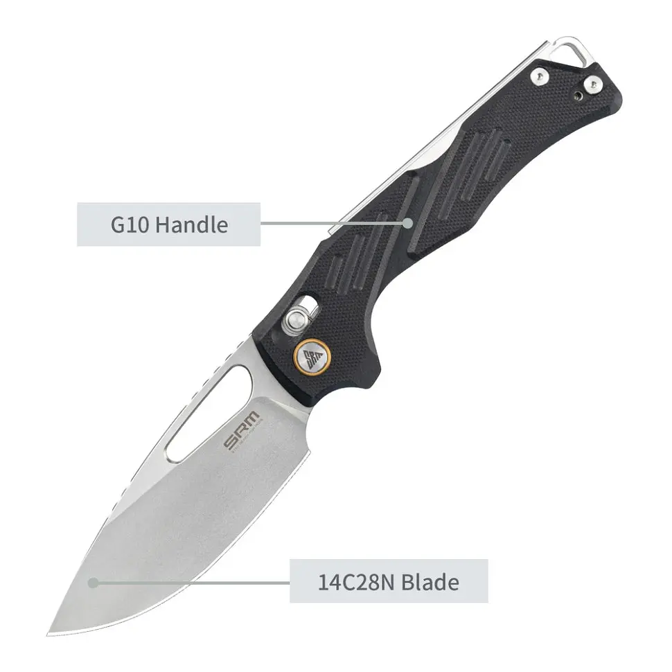 Ніж складаний туристичний SRM Mirage 239X-GB (9.2 см) 14C28N / G10 чорний - фото 13
