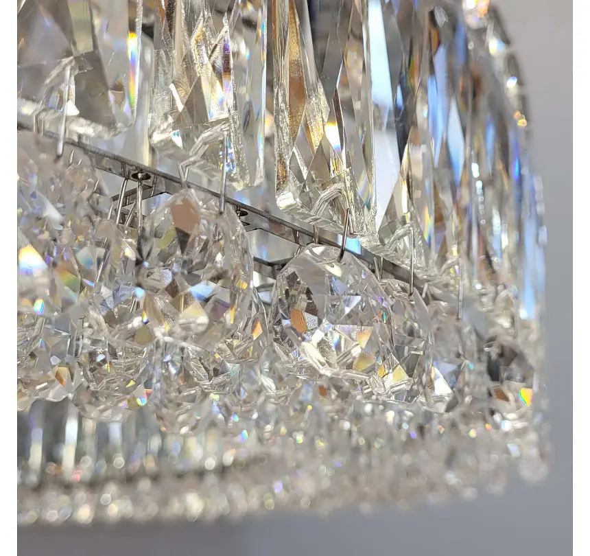 Велика підвісна світлодіодна кришталева кільцева люстра Artlight 551/800CH діаметром 78,5 см з трьома режимами освітлення - фото 6