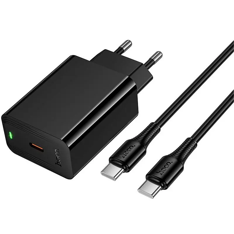 МЗП Hoco CS93A Leader PD20W (1USB-C) + кабель Type-C to Type-C Black - фото 3