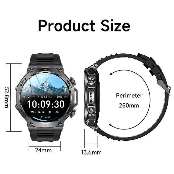 Годинник розумний наручний UWatch Smart Mevaden Ultra Rubber 2 ремінці Чорний (2710059533) - фото 3